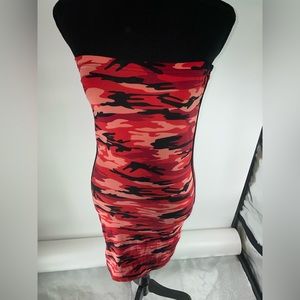 Cameo print tube dress